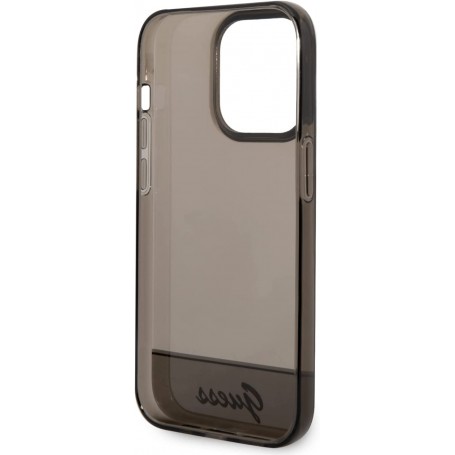 Funda Guess Rígida Translúcida para Apple iPhone 14 Pro Color Negro con logo dorado GUHCP14LHGCOK