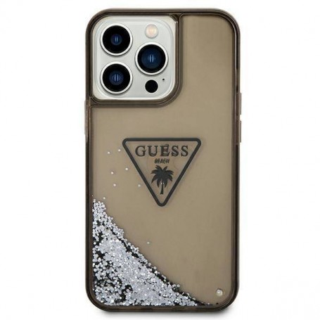 Funda Guess purpurina líquida Plateada para Apple iPhone 14 Pro Max color Negro GUHCP14XLFCTPK