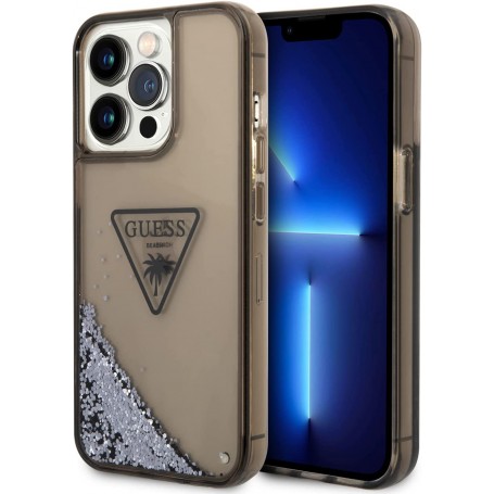 Funda Guess purpurina líquida Plateada para Apple iPhone 14 Pro Max color Negro GUHCP14XLFCTPK