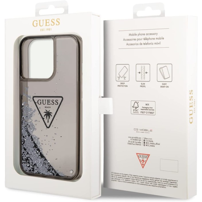 Funda Guess purpurina líquida Plateada para...