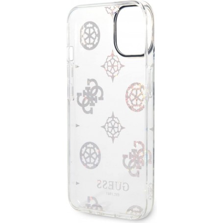 Funda Guess Rígida Translúcida con Peonías Brillantes para Apple iPhone 14 Color Blanco GUHCP14SHTPPTH