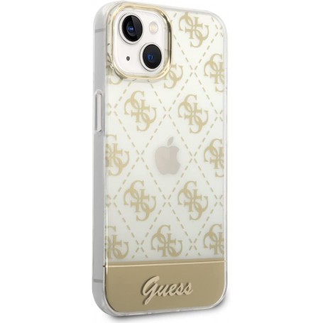 Funda Rígida Guess diseño 4G para Apple iPhone 14 Color Dorado GUHCP14SHG4MHG