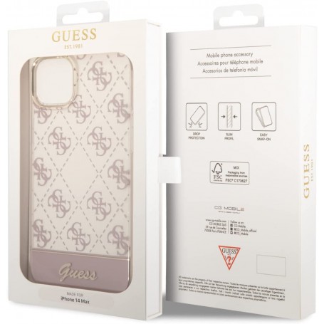 Funda Rígida Guess diseño 4G para Apple iPhone 14 Color Rosa GUHCP14SHG4MHP