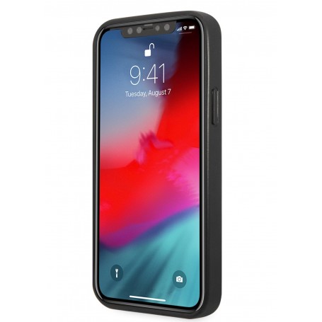 Funda Guess diseño Saffiano con tarjetero para Apple iPhone 12 | 12Pro color Negro GUHCP12MPSATPK