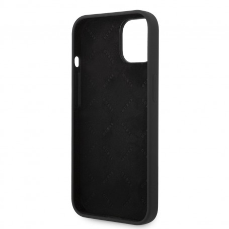 Funda Guess de Silicona para Apple iPhone 14 Plus Color Negro con logo dorado GUHCP14MSLSMK