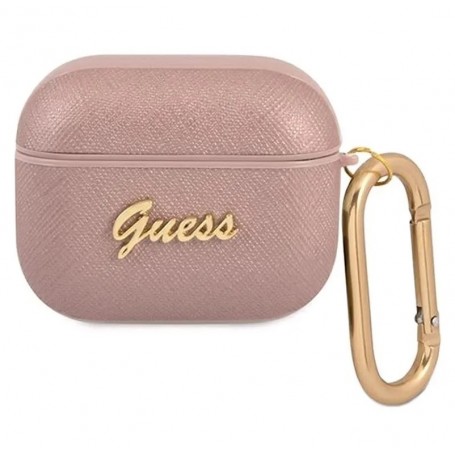 Funda Guess Silicona para Apple Airpods 3 Saffiano Rosa Modelo GUA3SASMP