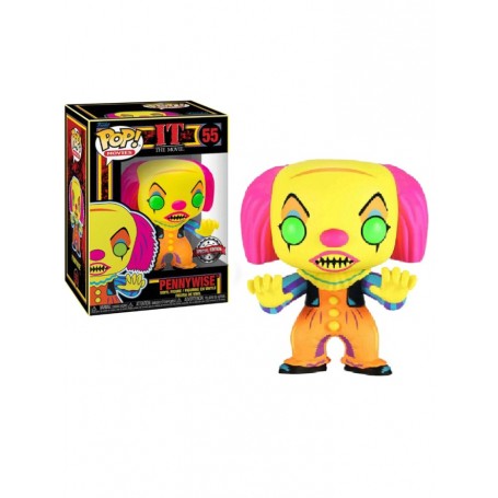 Figura Funko Pop! Películas It Pennywise Modelo 55 | 65039 Edición Especial Blacklight