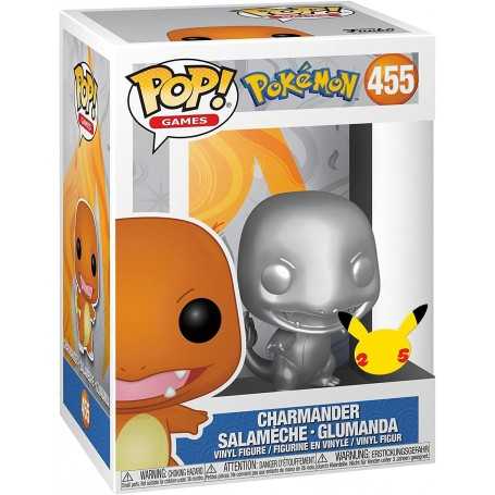 Figura Funko Pop! Juegos Pokémon Charmander Salamèche Glumanda Modelo 455 | 59871 Edición Especial Plateado