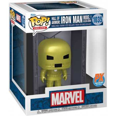 Figura Funko Pop! Deluxe Marvel Salón de Armaduras Iron Man Modelo 1 Armadura Dorada Modelo 1035 | 63739 Edición Exclusiva