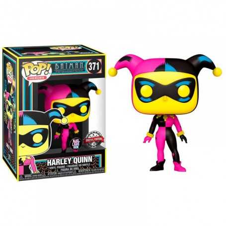 Figura Funko Pop! DC Batman Harley Quinn Black Light Modelo 371 | 51726 Edición Especial