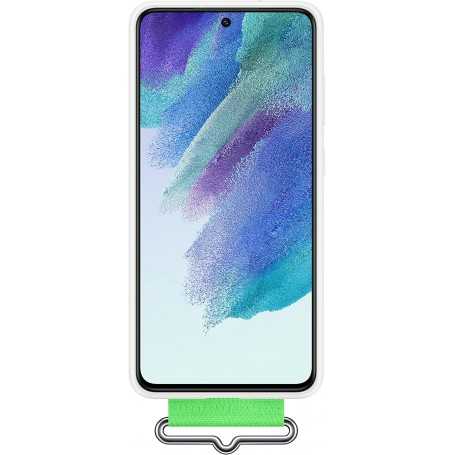 Funda Samsung de Silicona con Correa para Galaxy S21 FE Blanca Modelo EF-GG990TW