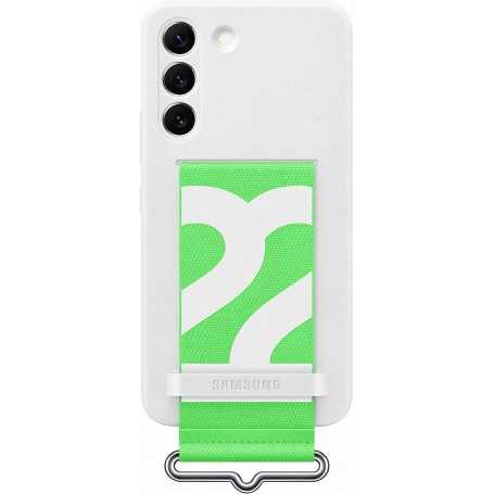 Funda Samsung de Silicona con Correa para Galaxy S22 Blanca Modelo  EF-GS901TW