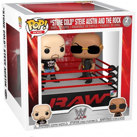 Figura Funko Pop! Momento WWE The Rock Vs Stone Ring de Lucha Libre Modelo 2 Pack | 54661 | CAJA DAÑADA OUTLET