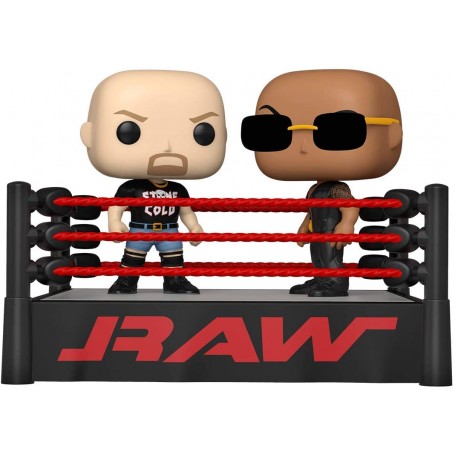 Figura Funko Pop! Momento WWE The Rock Vs Stone Ring de Lucha Libre Modelo 2 Pack | 54661 | CAJA DAÑADA OUTLET
