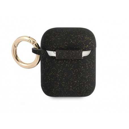 Funda Guess Silicona para Apple Airpods Negro Glitter Modelo GUA2UCG4GK