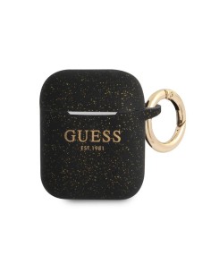Funda Guess Silicona para Apple Airpods Negro Glitter...