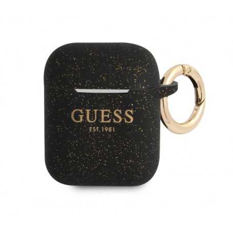 Funda Guess Silicona para Apple Airpods Negro Glitter Modelo GUA2UCG4GK