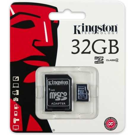 Tarjeta Kingston SDC4/32GB  Micro SD 32Gb Clase 10 con Adaptador