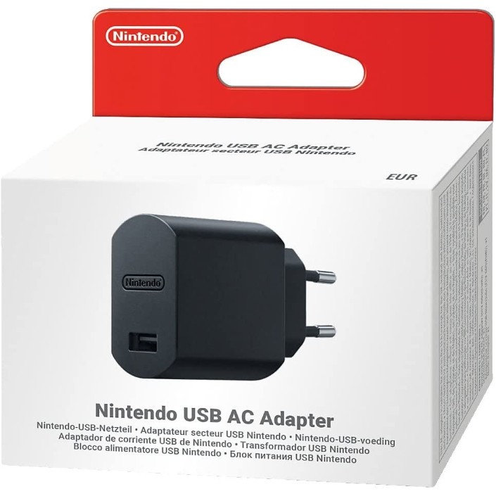 Cargador Nintendo USB AC Nuevo Negro