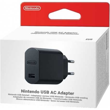 Cargador Nintendo USB AC Nuevo Negro