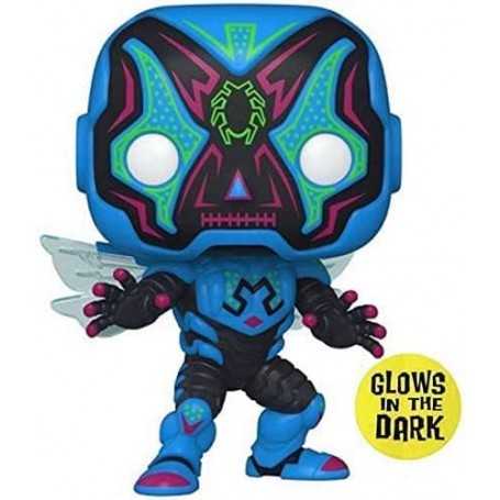 Figura Funko Pop! Día de los Muertos Blue Beetle (Escarabajo Azul) Modelo 410 | 59898 Edición Especial Brilla en la Oscuridad