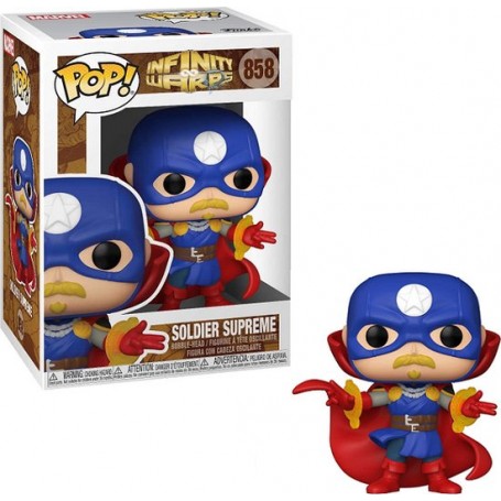 Figura Funko Pop! Marvel Infinity Warps Soldier Supreme Modelo 858 | 56340 Edición Especial Brilla en la Oscuridad