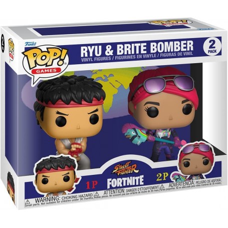 Figura Funko Pop! Juegos Street Fighter Fortnite Ryu & Brite Bomber Pack-2 | 61189