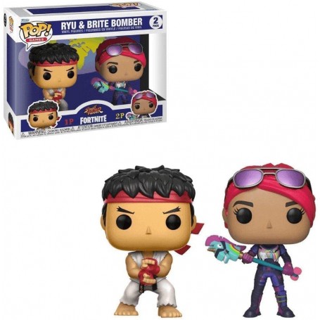 Figura Funko Pop! Juegos Street Fighter Fortnite Ryu & Brite Bomber Pack-2 | 61189