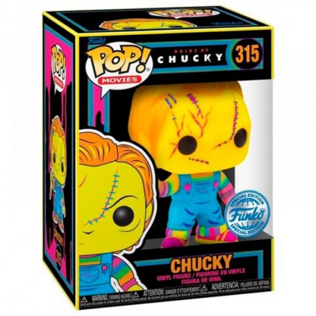 Figura Funko Pop! Películas La novia de Chucky Chucky Modelo 315 | 64907 Edición Especial Black Light
