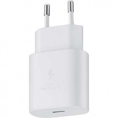 Cargador Samsung 25W Modelo EP-TA800XW y Cable USB C Carga Rápida Blanco Sin Embalaje