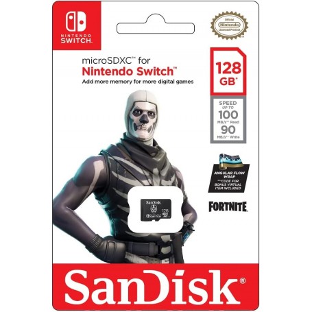 Tarjeta Switch Micro SDXC SanDisk 128Gb Fortnite Skull Trooper