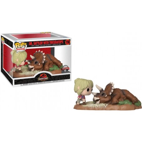 Figura Funko Pop! Moment Jurassic Park Dr. Sattler con Triceratops Modelo 1198 | 62473 Edición Especial