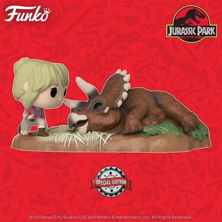 Figura Funko Pop! Moment Jurassic Park Dr. Sattler con Triceratops Modelo 1198 | 62473 Edición Especial