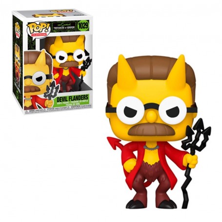 Figura Funko Pop! Los Simpsons Devil Flanders Modelo 1029 | 51399 Edición Especial Brilla en la Oscuridad