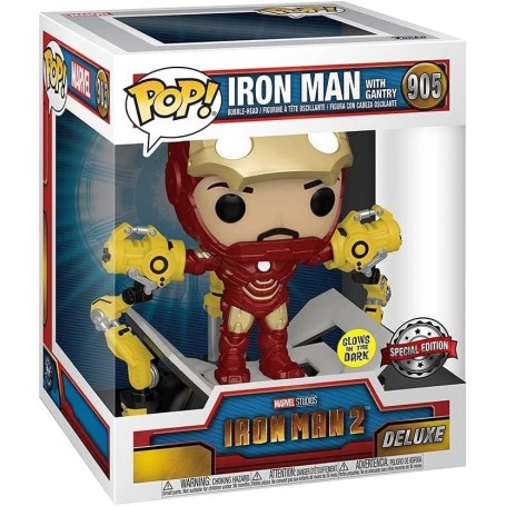 Figura Funko Pop! Deluxe Marvel Iron Man con Gantry Modelo 905 | 56772 Edición Exclusiva