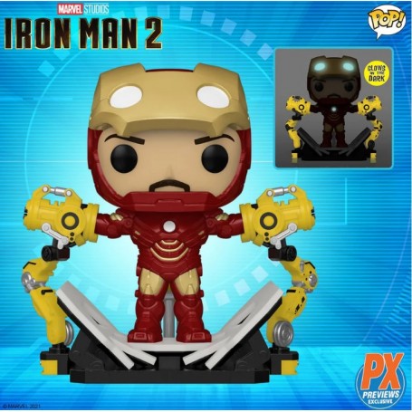 Figura Funko Pop! Deluxe Marvel Iron Man con Gantry Modelo 905 | 56772 Edición Exclusiva