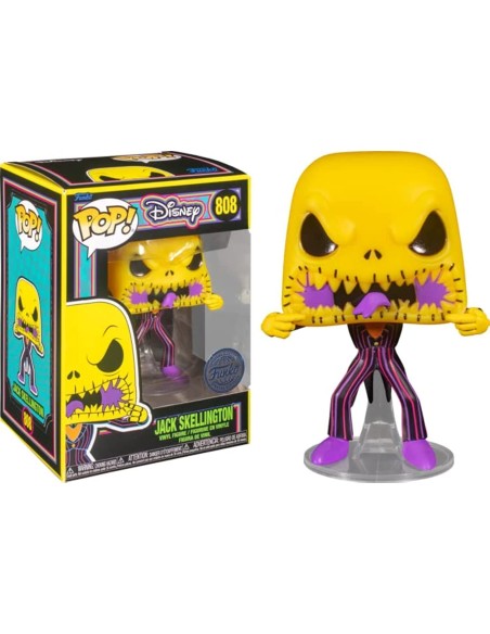 Figura Funko Pop! Disney Pesadilla antes de Navidad Jack Skellington Modelo 808 | 66317 Edición Especial Black Light