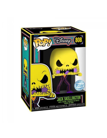 Figura Funko Pop! Disney Pesadilla antes de Navidad Jack Skellington Modelo 808 | 66317 Edición Especial Black Light