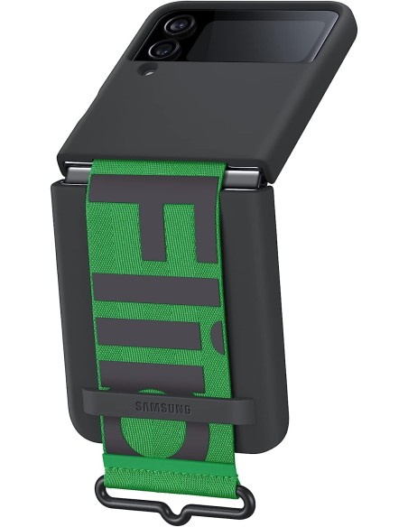 Funda Samsung de Silicona con Correa para Galaxy Z Flip 4 Color Negro Modelo EF-GF721TB