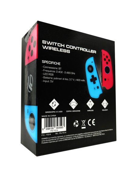 Mando Fenner Inalámbrico para Para Nintendo SwitchJoy-Con Azul y Rojo