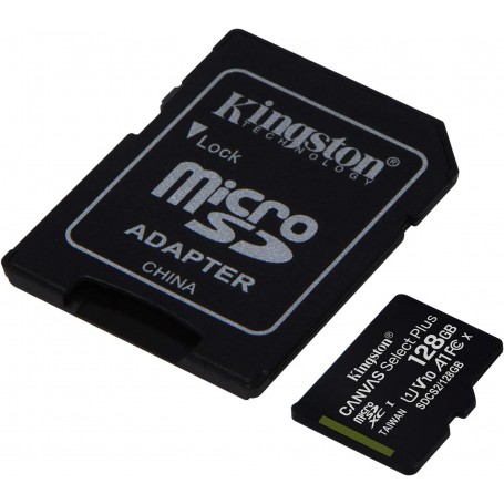 Tarjeta Kingston Canvas Select Plus Micro SD 128Gb Clase 10 con Adaptador | Outlet | Como Nuevo