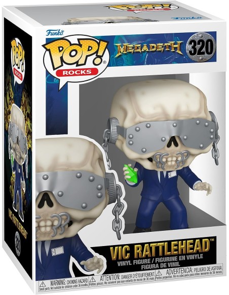 Figura Funko Pop! Rocks Megadeath Vic Rattlehead Modelo 320 | 65772