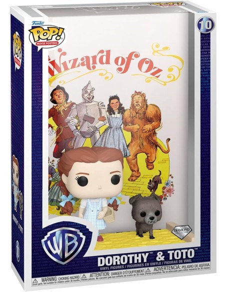 Figura Funko Pop! WB Portada de Película El Mago de Oz Dorothy & Toto Modelo 10 | 67546 Edición Especial Diamond Collection