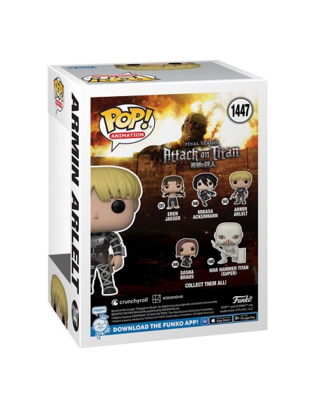 Figura Funko Pop! Animación Ataque de los Titanes Armin Arlert Modelo 1447 | 67928 Edición Chase