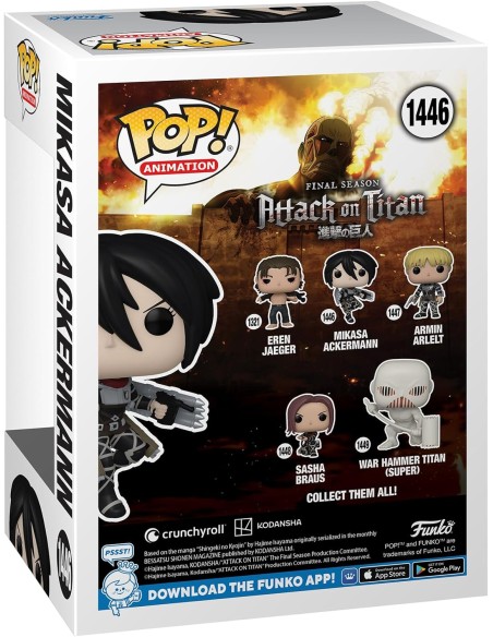 Figura Funko Pop! Animación Ataque de los Titanes Mikasa Ackermann Modelo 1446 | 67929