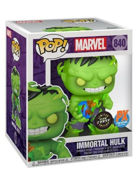 Figura Funko Pop! Marvel Inmortal Hulk Modelo 840 | 55638 Edición Especial Chase Edition Brilla en la Oscuridad