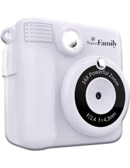 Cámara de Fotos Instantánea Print SaveFamily Color Blanco Para Niños