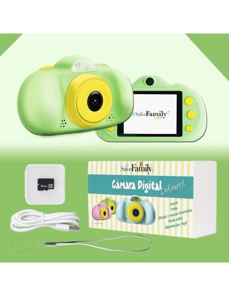 Cámara de Fotos y Vídeo Savefamily Color Verde para Niños