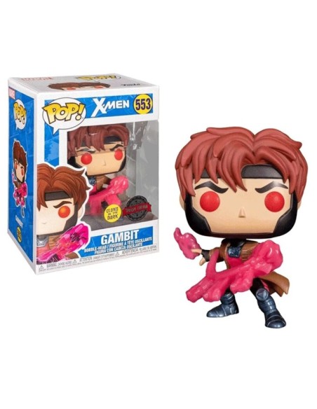 Figura Funko Pop! Marvel X-Men Gambito con Cartas Modelo 553 | 47529 Edicion Especial Brilla en la Oscuridad