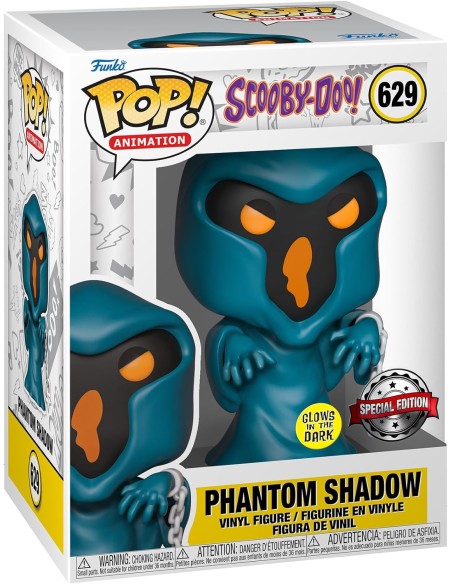 Figura Funko Pop! Películas Scooby Doo Phantom Shadow Modelo 629 | 60159 Edición Especial Brilla en la Oscuridad